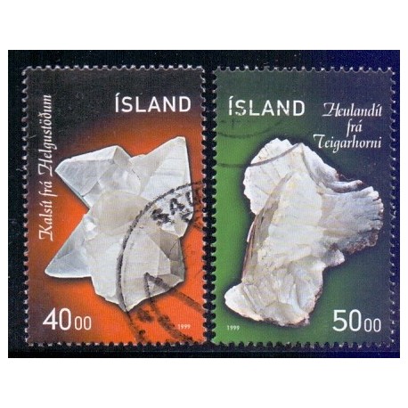 Island. 1999. Mineraler. AFA nr. 902-03 ** postfrisk st. stemplet FDC