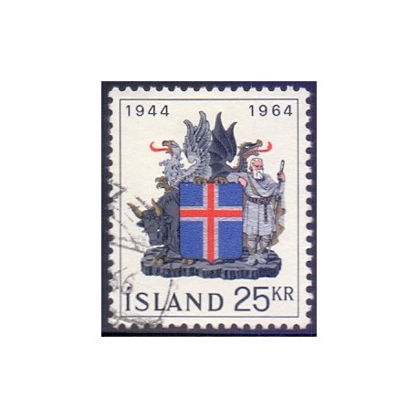 Island. 1964. Republikken 20-års jubilæum. AFA nr. 381 ** postfrisk st. stemplet FDC