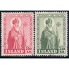 Island. 1950. Jon Arason, komplet sæt. AFA nr. 272-73 **  postfrisk st. stemplet FDC