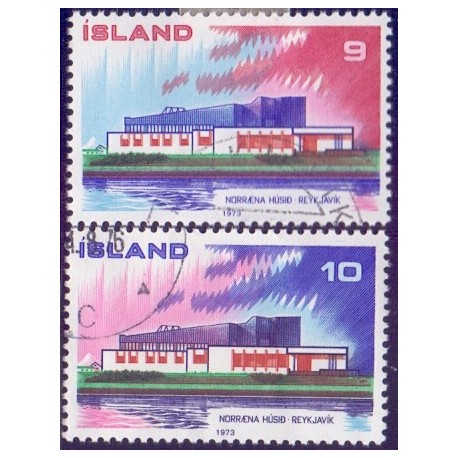Island. 1973. Nordens hus. AFA nr. 479-80  **   postfrisk st. stemplet FDC