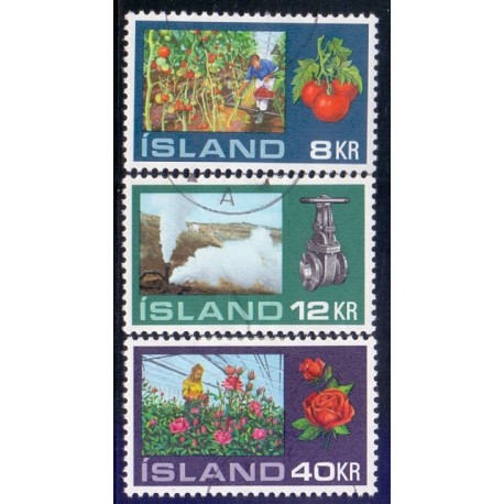 Island. 1972, Drivhuse. AFA nr. 466-68 **  postfrisk st. stemplet FDC