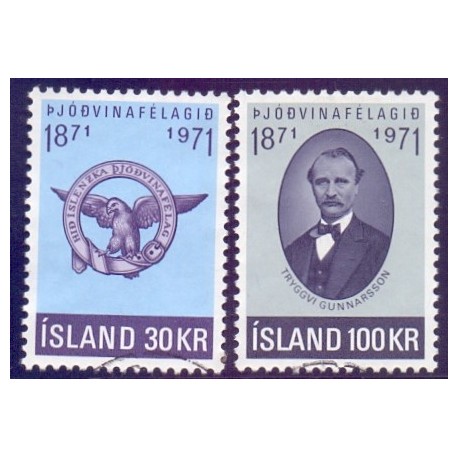 Island. 1971. Patriotisk selskab. AFA nr. 456-57 **  postfrisk st. stemplet FDC