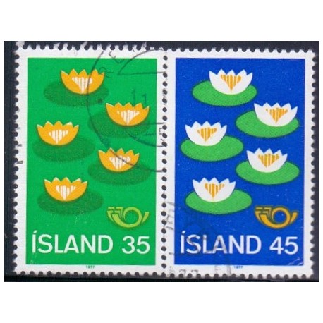 Island. 1977, Fællesnordisk udgave. AFA nr. 521-22 **    postfrisk st. stemplet FDC