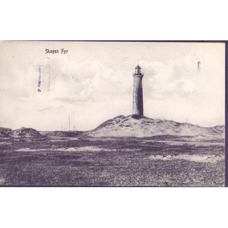 Skagen. Skagen Fyr, brugt (Sebjelde) med julemærke 1935