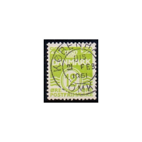 1962. Bølgelinie 12 Øre FLOUR, AFA nr. 335F postfrisk   Stemplet FDC