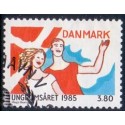 1985. FN's  Inter. Ungdomsår. AFA nr. 828 postfrisk  Stemplet FDC