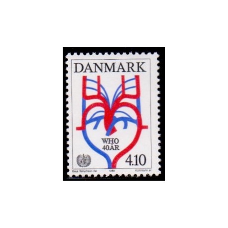 1988. WHO 40 år. AFA nr. 909 postfrisk  Stemplet FDC