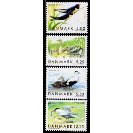 1999. Danske trækfugle. AFA nr. 1222-25 postfrisk    Stemplet FDC