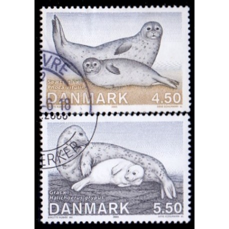 2005. Sæler i Danmark, AFA 1451-52, postfrisk Stemplet FDC