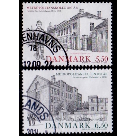 2009. Metropolitanskolen 800 år, AFA nr. 1592-93, postfrisk  Stemplet FDC