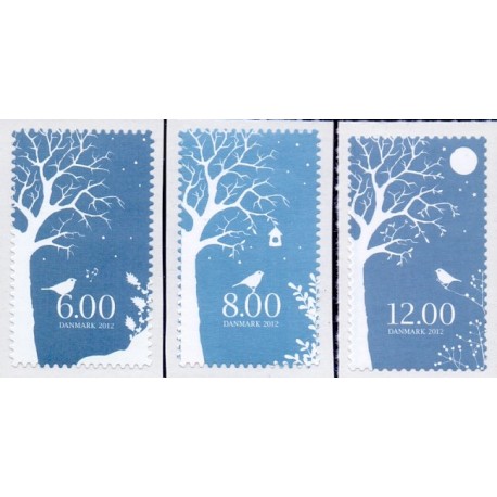 2012. Vinter. AFA nr. 1721-23,  postfrisk  Stemplet FDC