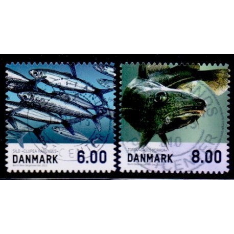 2013. Fisk. AFA nr. 1726a-27a, fra hæfter postfrisk   Stemplet FDC