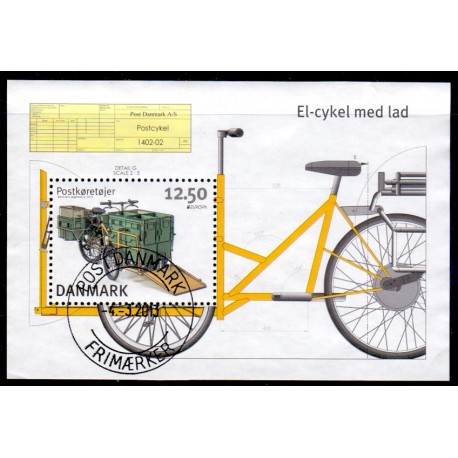 2013. Postkøretøjer. AFA nr. 1742A,  postfrisk miniark  Stemplet FDC