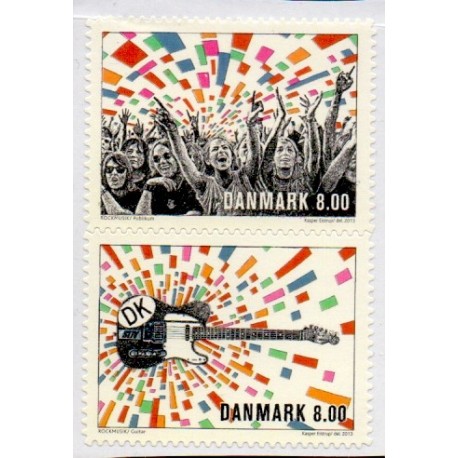 2013. Rockmusik. AFA nr. 1745a-46a, fra hæfter postfrisk    Stemplet FDC