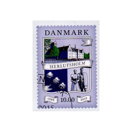 2015. Herluftholm 450 år. AFA nr. 1824, postfrisk Stemplet FDC