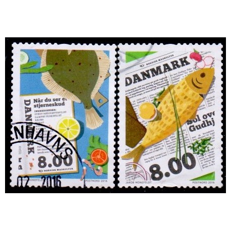 2016. Nordisk madkultur. AFA nr. 1841-42, postfrisk Stemplet FDC