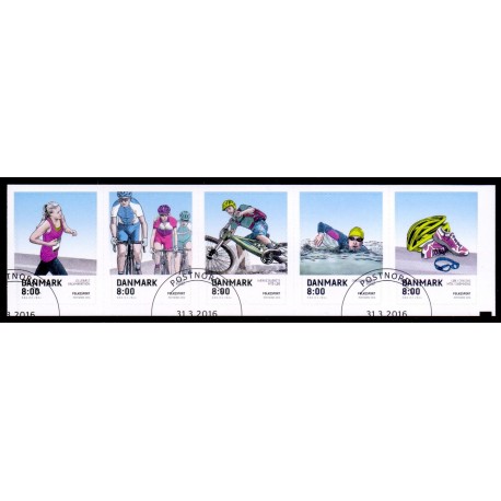 2016. Folkesport. AFA nr. 1854-58, postfrisk Stemplet FDC