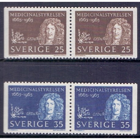 Sverige. 1963. Medicinalstyrelsen, i vandrete par. AFA nr. 514Cv/15Ch **  postfrisk stemplet FDC st,