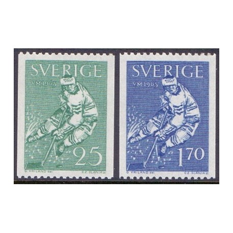 Sverige. 1963. VM i ishockey. AFA nr. 508-09 **  postfrisk stemplet FDC st,