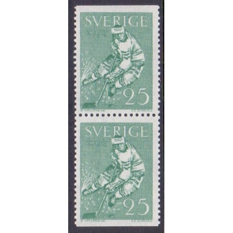 Sverige. 1963. VM i ishockey, i lodret par. AFA nr. 508Co/Cn **  postfrisk stemplet FDC st,
