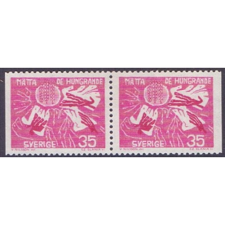 Sverige. 1963. FAO Frihed for sult, i vandret par. AFA nr. 510Cv/Cn **  postfrisk stemplet FDC st,