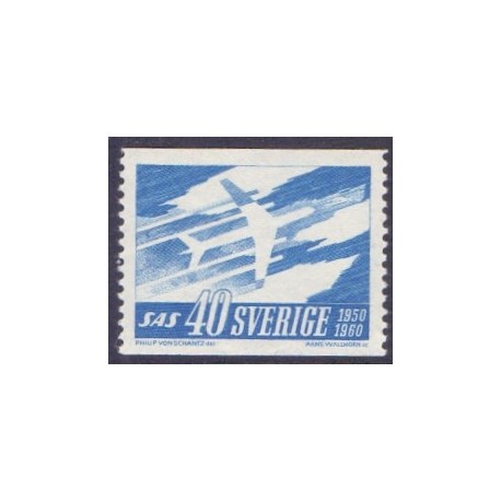 Sverige. 1961. SAS, enkeltmærke og vandret parstykke. AFA 473-473Cv/Ch. ** postfrisk stemplet FDC st,