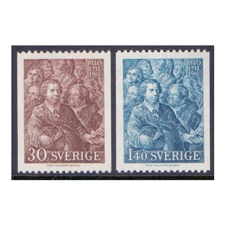 Sverige. 1961. Carl Gustaf Pilos, AFA nr. 477-78 **  postfrisk stemplet FDC st,