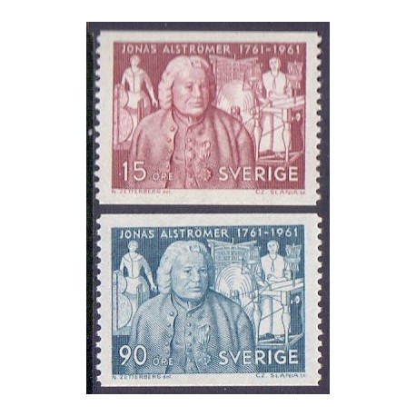 Sverige. 1961. J. Alströmer, AFA nr. 479-80 **  postfrisk stemplet FDC st,