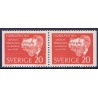 Sverige. 1961. Nobelpristager 1901, i vandret par. AFA nr. 488Cv/Ch **  postfrisk stemplet FDC st,