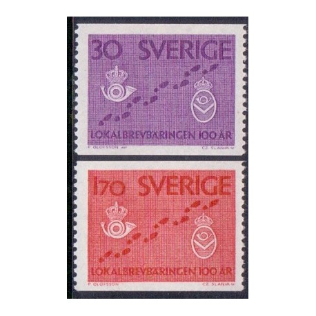 Sverige. 1962. lokal brevombæring. AFA nr. 491-92 **  postfrisk stemplet FDC st,