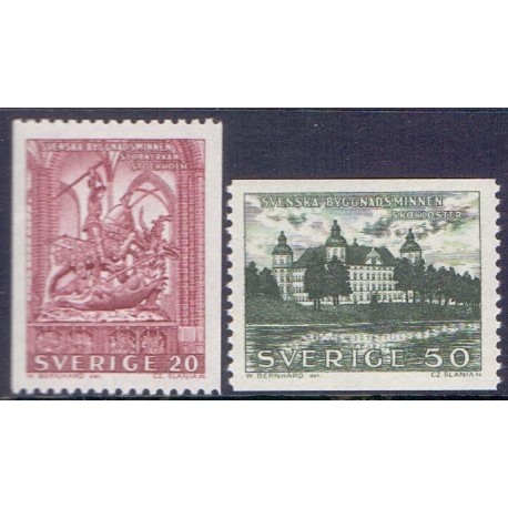 Sverige. 1962. Nationale bygningsværker I. AFA nr. 500-01 **  postfrisk stemplet FDC st,