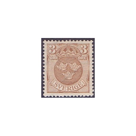 Sverige. 1919. Lille rigsvåben, 3 Øre. AFA nr. 124 **  postfrisk stemplet FDC st,