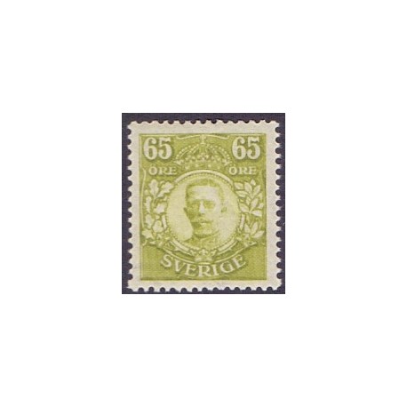 Sverige. 1917-18. Kong Gustav V.  65 Øre. AFA nr. 102 **   postfrisk stemplet FDC st,