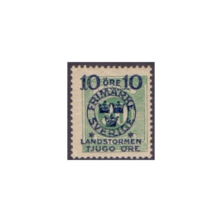 Sverige. 1916. Landestorm II 10+20/30 Øre. AFA nr. 95 **   postfrisk stemplet FDC st,