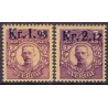 Sverige. 1917. Kong Gustav V.  provisorier. AFA nr. 98-99 **   postfrisk stemplet FDC st,
