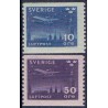 Sverige. 1930. Luftpost, 10-50 Øre. AFA nr. 214-15 **   postfrisk stemplet FDC st,