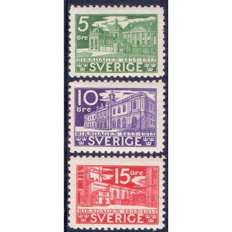 Sverige. 1935, Rigsdagen 500 år, 5-15 Øre. , Tk. alle siderAFA 225B-27B **  postfrisk stemplet FDC st,