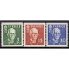 Sverige. 1938, Kong Gustav V. 80 År. 5-30 Øre. AFA nr. 255-57 **    postfrisk stemplet FDC st,