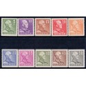 Sverige. 1939-41. Kong Gustav V. Ny type 5-50 Øre. AFA 264-73 **  postfrisk stemplet FDC st,