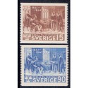 Sverige. 1941. Svensk bibeloversættelse 15-90 Øre, AFA nr. 287-88 **    postfrisk stemplet FDC st,