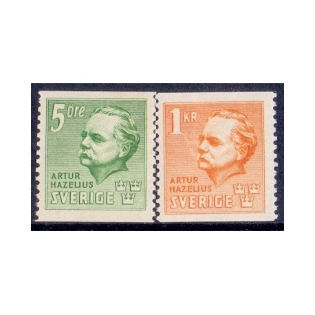 Sverige. 1941. Artur Hazelius 5 Øre-1 kr. AFA nr 292-93 **   postfrisk stemplet FDC st,