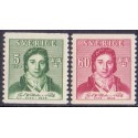 Sverige. 1942. Carl Wilhelm Scheele 5-60 Øre, AFA nr 301-02 **   postfrisk stemplet FDC st,