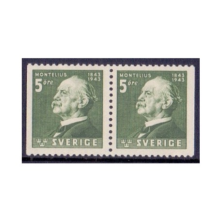 Sverige. 1943. Oscar Montelius fødsel. AFA nr.  308Cv & 308Ch ** postfrisk stemplet FDC st,