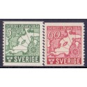 Sverige. 1944. Søkort 300-års jubilæum. 5-60 Øre, AFA nr. 310-11  ** postfrisk stemplet FDC st,