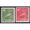 Sverige. 1945. Svensk presse 300 år. 5-60 Øre, AFA nr 318-19 **   postfrisk stemplet FDC st,