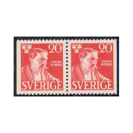 Sverige. 1945. Victor Rydberg. 20 Øre, AFA nr. 320Cv/Ch **   postfrisk stemplet FDC st,