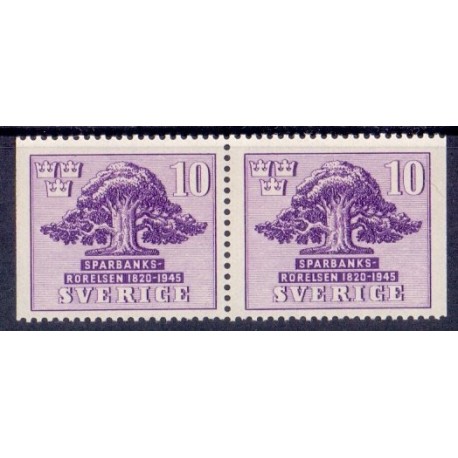 Sverige. 1945. Sparekassernes 125 års jubilæum, AFA nr. 322Cv & 322Ch **   postfrisk stemplet FDC st,