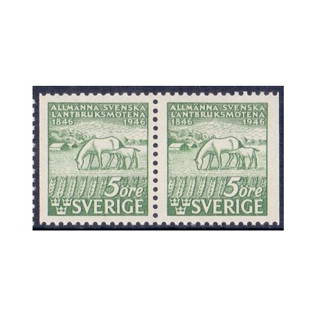 Sverige. 1946. Landbrugsmødernes 100 års jubilæum, AFA nr. 327Cv & 327Ch **   postfrisk stemplet FDC st,