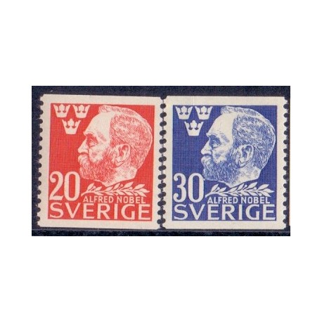 Sverige. 1946. Alfred Nobel, 20-30 Øre. AFA nr. 331-32 **    postfrisk stemplet FDC st,