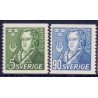 Sverige. 1947. E. G. Geijer, 5-90 Øre. AFA nr. 333-34 **    postfrisk stemplet FDC st,